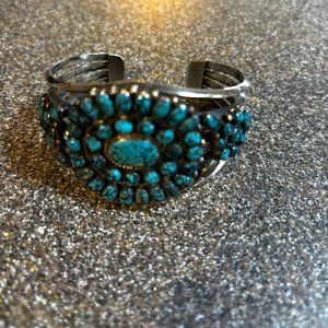 Vintage Turquoise Cuff- Sterling Silver